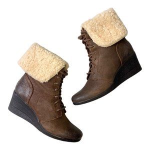 UGG Women’s W Zea 1003360 Chocolate Brown Winter Wedge Ankle Boots Shoes Size 9